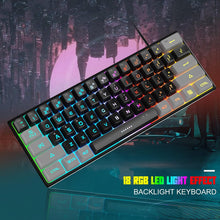 Load image into Gallery viewer, Black Grey/Mini 60% Gaming Keyboard/Upgrade RGB Backlit 61 Key Ultra-Compact Keyboard