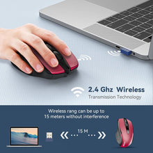 Load image into Gallery viewer, Wireless Mouse, 2.4G Ergonomic Optical Mouse/Red