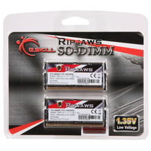 Load image into Gallery viewer, G.Skill Ripjaws 16GB 2 x 8GB DDR3L-1600 PC3-12800 CL11 Dual Channel SO-DIMM Memory Kit
