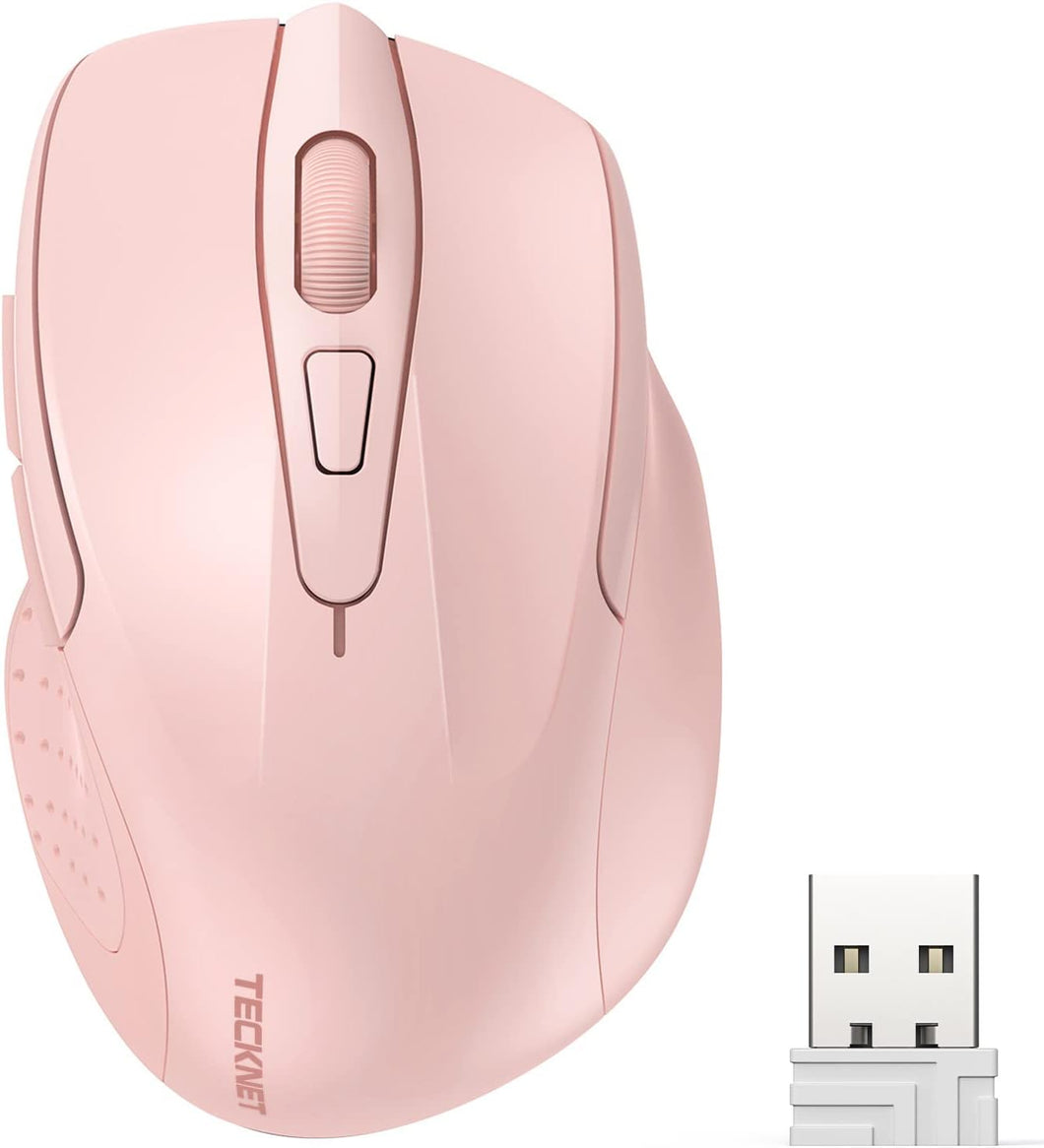 Wireless Mouse, 2.4G Ergonomic Optical Mouse/Pink