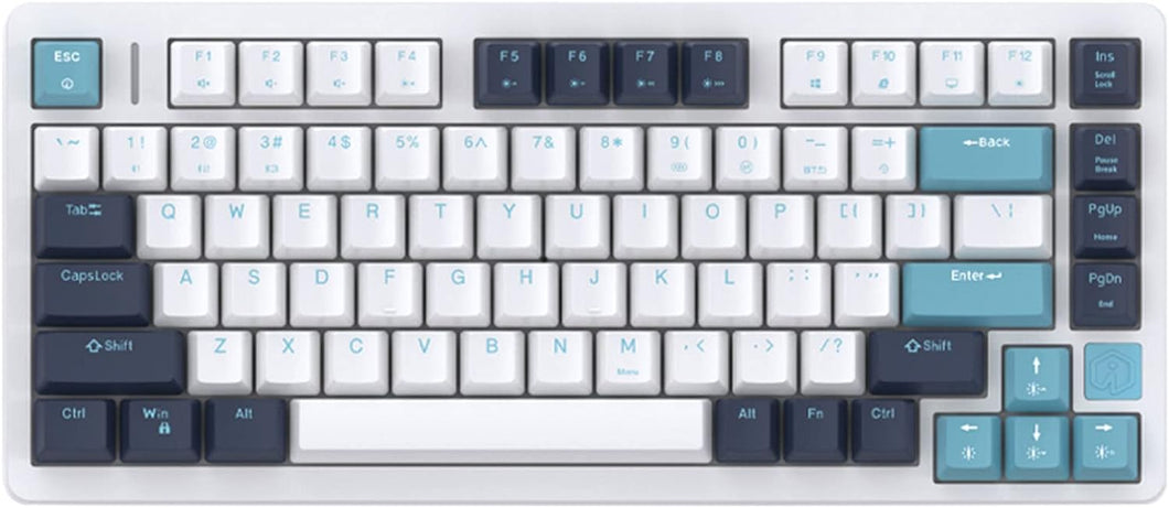 White Blue/Hot Swappable Mechanical Keyboard, Wireless TKL 75% RGB Customizable Backlit Gaming Keyboard