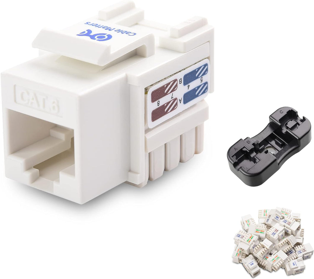 Matters UL Listed 25-Pack RJ45 Keystone Jack/White