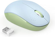 Load image into Gallery viewer, Wireless Mouse/ Light Blue&amp;Olive Green
