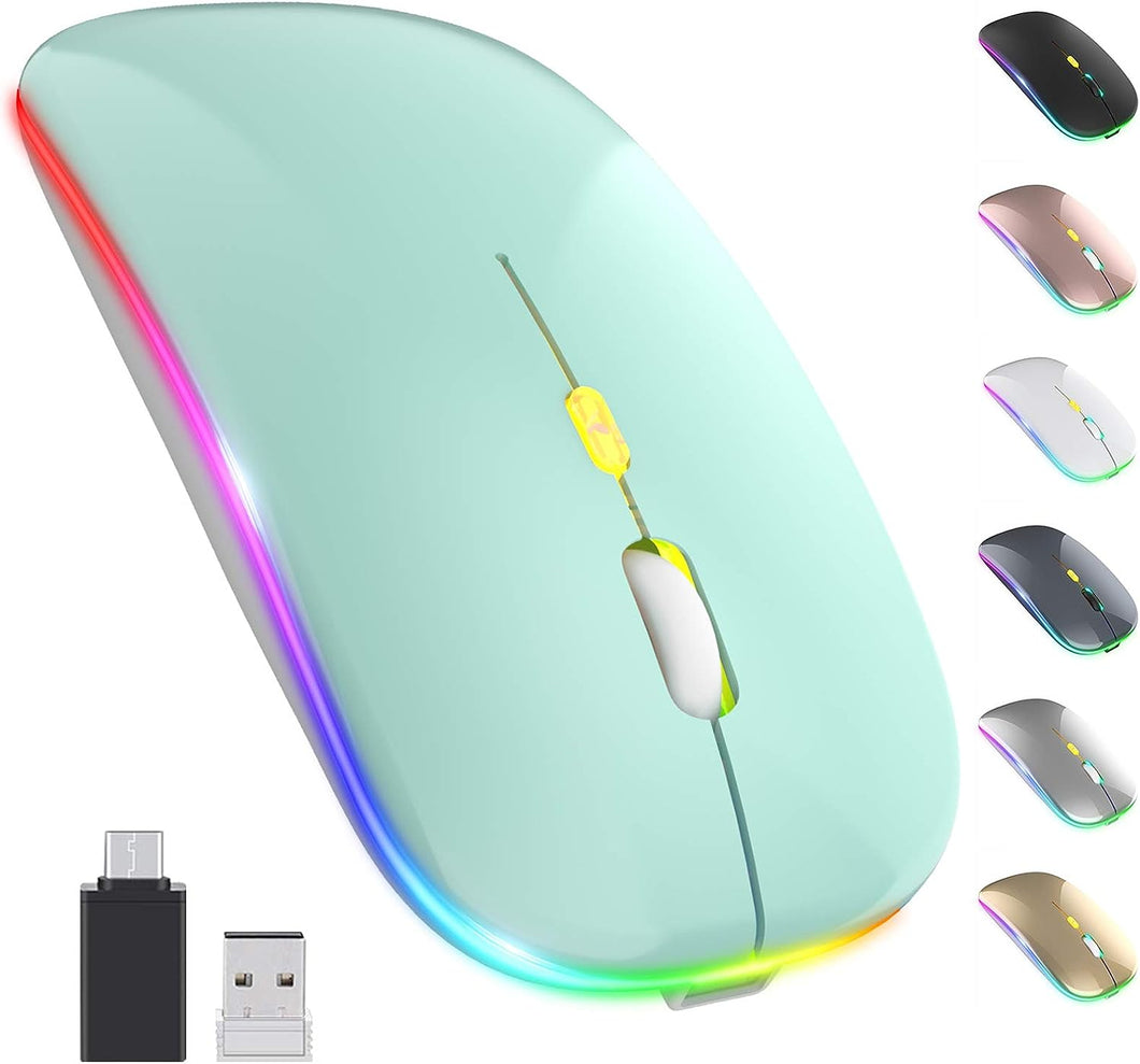 LED Wireless Mouse/Mint Green