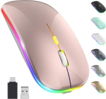 Load image into Gallery viewer, LED Wireless Mouse/Rose Gold
