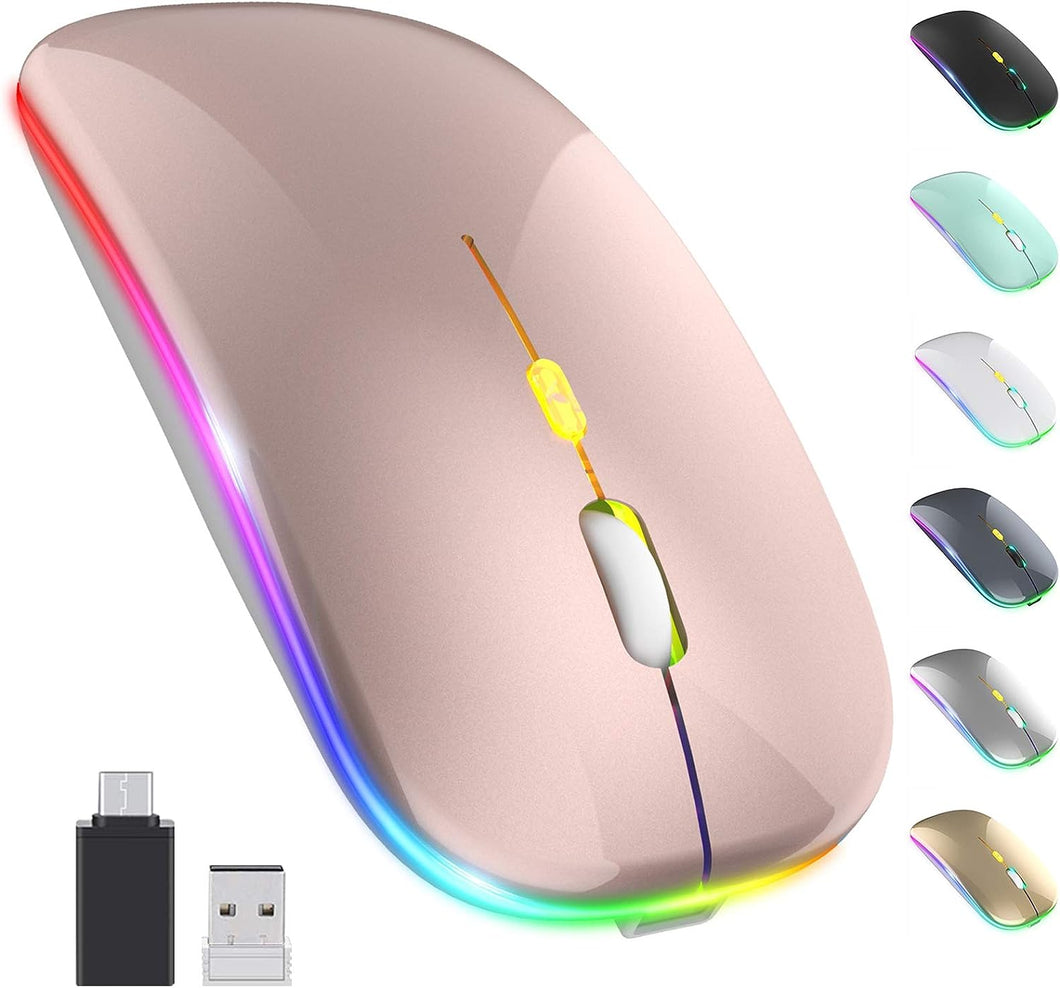LED Wireless Mouse/Rose Gold