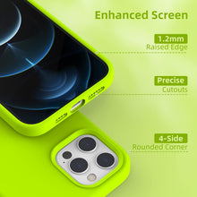 Load image into Gallery viewer, Fluorescent Green/iPhone 12 Pro Max Case 6.7 Inch/Liquid Silicone Gel Rubber Full Body Shockproof Protective Cover with Soft Microfiber Lining/Thick 2.3mm Drop Protection Phone Case
