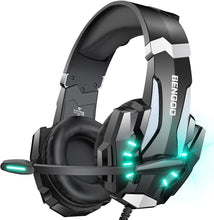 Load image into Gallery viewer, Black/Stereo Gaming Headset for PS4 PC Xbox One PS5 Controller, Noise Cancelling Over Ear Headphones with Mic
