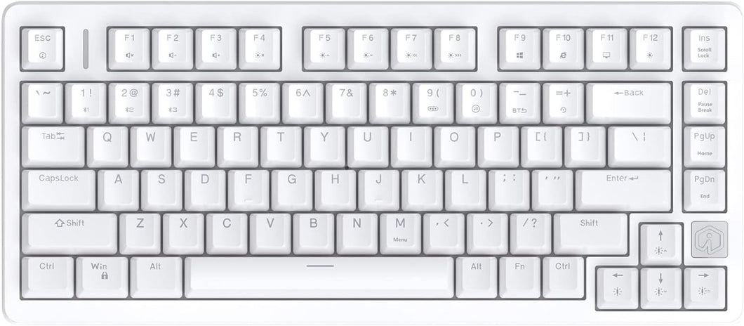 White/Hot Swappable Mechanical Keyboard, Wireless TKL 75% RGB Customizable Backlit Gaming Keyboard