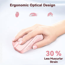 Load image into Gallery viewer, Wireless Mouse, 2.4G Ergonomic Optical Mouse/Pink
