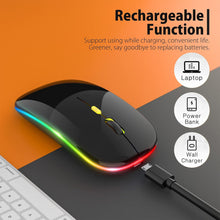 Load image into Gallery viewer, LED Wireless Mouse/Bright Black
