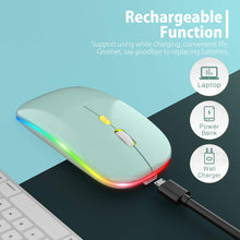 Load image into Gallery viewer, LED Wireless Mouse/Mint Green
