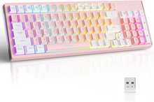 Load image into Gallery viewer, Pink/ Wireless Gaming Keyboard
