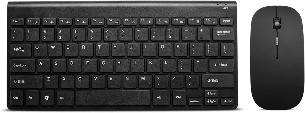 Black/Wireless Keyboard and Mouse Combo/Compact Quiet Wireless Keyboard and Mouse Set 2.4G Ultra-Thin Sleek Design for Windows