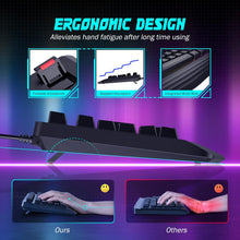 Load image into Gallery viewer, Black-Gaming Keyboard, 7-Color Rainbow LED Backlit
