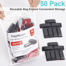 Load image into Gallery viewer, 50 PCS Cable Management Clips Black
