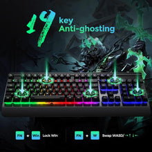 Load image into Gallery viewer, Carbon Black/Gaming Keyboard/Rechargeable RGB Backlit Wireless Gaming Keyboard with Wrist Rest
