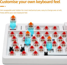 Load image into Gallery viewer, White/Hot Swappable Mechanical Keyboard, Wireless TKL 75% RGB Customizable Backlit Gaming Keyboard
