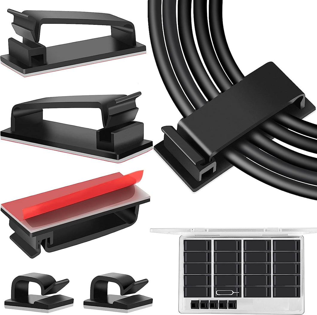 50 PCS Cable Management Clips Black