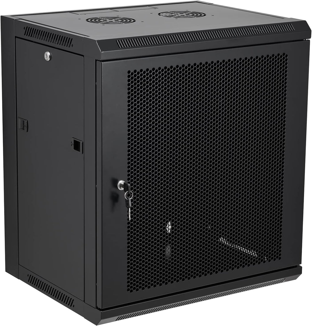 12U Wall Mount Server Cabinet Network Rack Vented Enclosure Locking Door