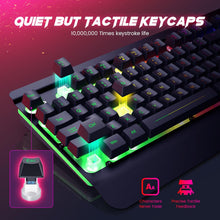 Load image into Gallery viewer, Metallic/Gaming Keyboard/104 Keys All-Metal Panel Light Up Silent Computer Keyboard
