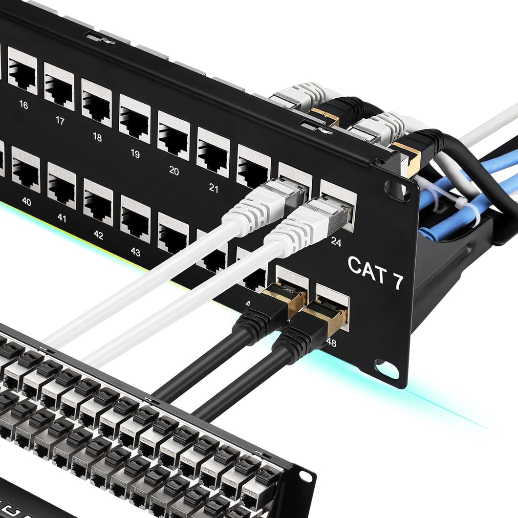 Patch Panel 48 Port Cat7 with Inline Keystone 10G Support