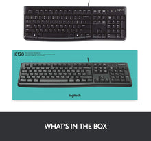 Load image into Gallery viewer, Logitech K120 Wired Keyboard for Windows/Black
