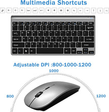 Load image into Gallery viewer, Grey/Wireless Keyboard and Mouse Combo/Compact Quiet Wireless Keyboard and Mouse Set 2.4G Ultra-Thin Sleek Design for Windows

