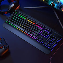 Load image into Gallery viewer, Carbon Black/Gaming Keyboard/Rechargeable RGB Backlit Wireless Gaming Keyboard with Wrist Rest
