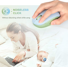 Load image into Gallery viewer, Wireless Mouse/ Light Blue&amp;Olive Green
