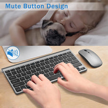 Load image into Gallery viewer, Grey/Wireless Keyboard and Mouse Combo/Compact Quiet Wireless Keyboard and Mouse Set 2.4G Ultra-Thin Sleek Design for Windows
