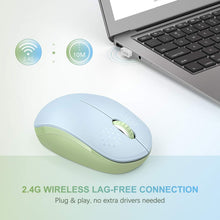 Load image into Gallery viewer, Wireless Mouse/ Light Blue&amp;Olive Green
