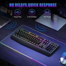Load image into Gallery viewer, Carbon Black-Gaming Keyboard, 7-Color Rainbow LED Backlit
