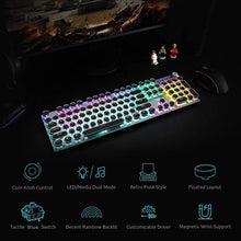Load image into Gallery viewer, Black Blue Switches /Typewriter Style Mechanical Gaming Keyboard Blue Switches
