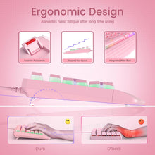 Load image into Gallery viewer, Pink-Gaming Keyboard, 7-Color Rainbow LED Backlit
