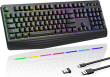 Load image into Gallery viewer, Carbon Black-Gaming Keyboard, 7-Color Rainbow LED Backlit
