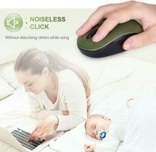 Load image into Gallery viewer, Wireless Mouse/ Green &amp; Black
