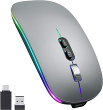 Load image into Gallery viewer, LED Wireless Mouse/Matt Gray
