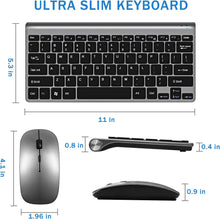 Load image into Gallery viewer, Grey/Wireless Keyboard and Mouse Combo/Compact Quiet Wireless Keyboard and Mouse Set 2.4G Ultra-Thin Sleek Design for Windows
