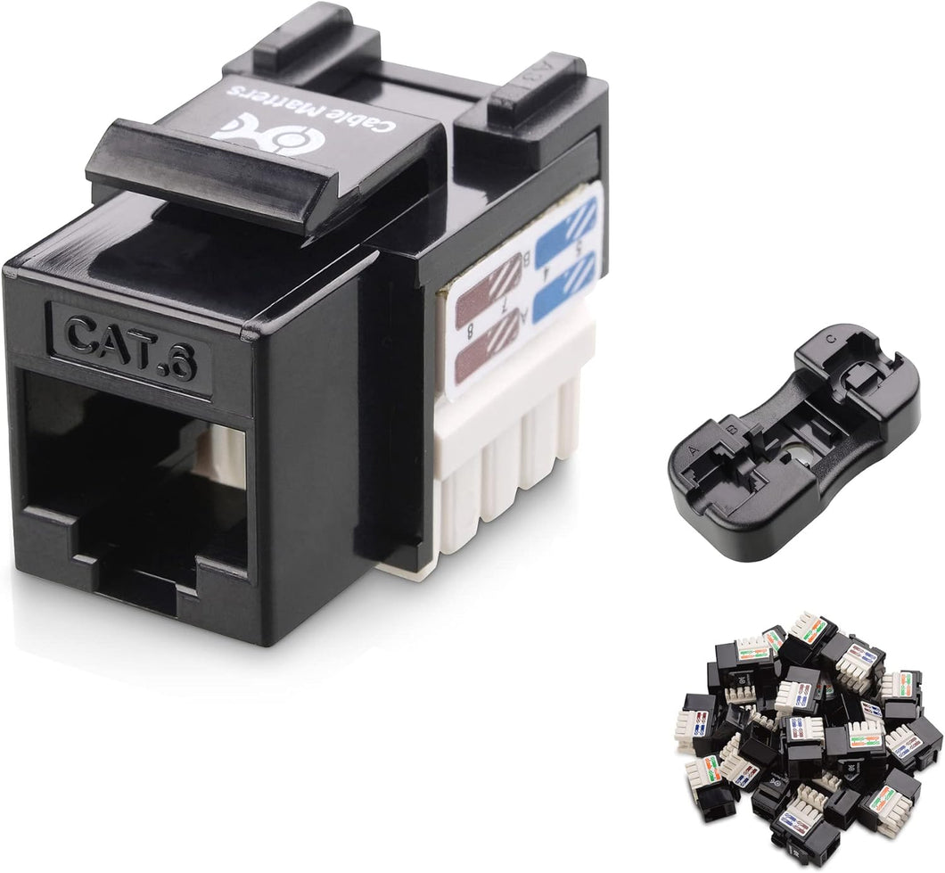 Matters UL Listed 25-Pack RJ45 Keystone Jack/Black