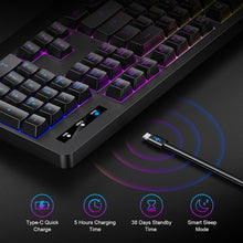 Load image into Gallery viewer, Carbon Black-Gaming Keyboard, 7-Color Rainbow LED Backlit
