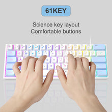 Load image into Gallery viewer, Blue White/Mini 60% Gaming Keyboard/Upgrade RGB Backlit 61 Key Ultra-Compact Keyboard
