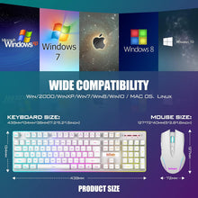 Load image into Gallery viewer, Wireless Gaming Keyboard and Mouse Combo/White
