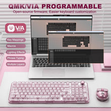 Load image into Gallery viewer, Pink- Wireless Mechanical Gaming Keyboard with Knob
