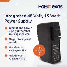 Load image into Gallery viewer, Injector /Single Port Power Over Ethernet Passive PoE Adapter (UL Rated PoE Integrated Power)
