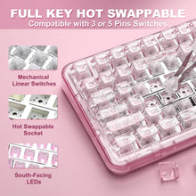 Load image into Gallery viewer, Pink- Wireless Mechanical Gaming Keyboard with Knob
