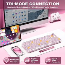 Load image into Gallery viewer, Pink- Wireless Mechanical Gaming Keyboard with Knob
