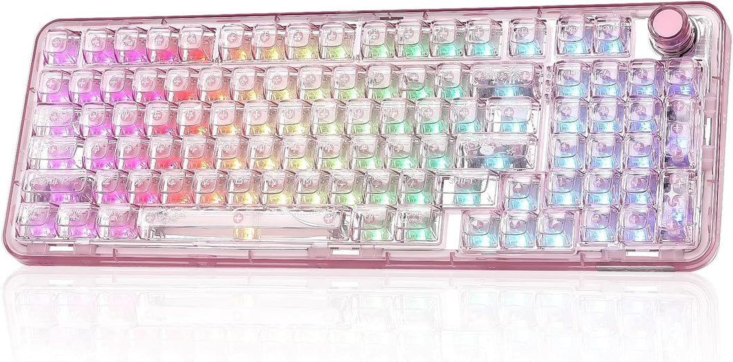 Pink- Wireless Mechanical Gaming Keyboard with Knob